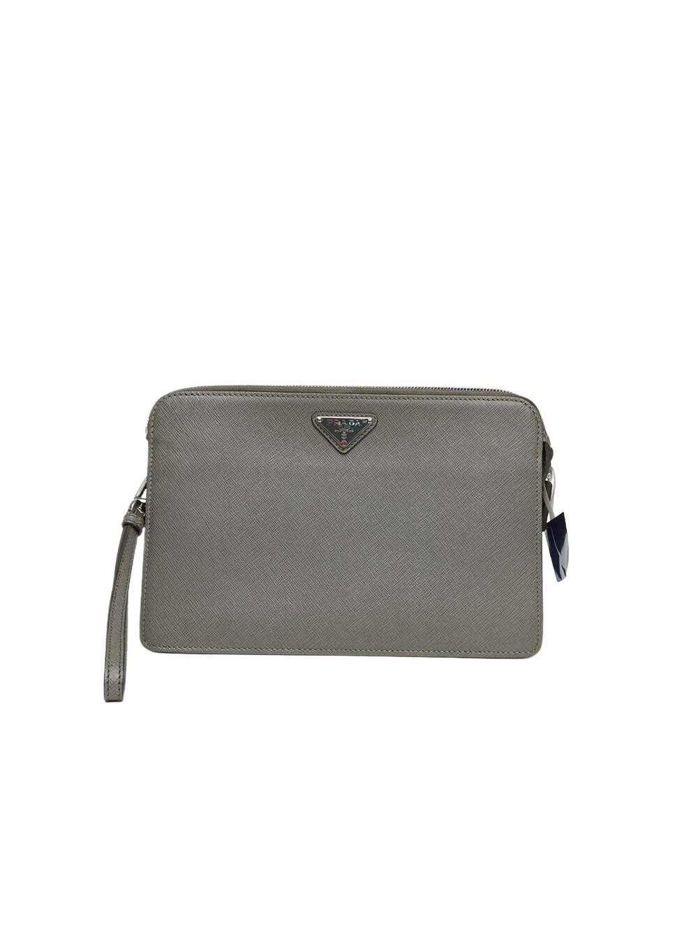 Prada Grey Calfskin Clutch #360142P49B